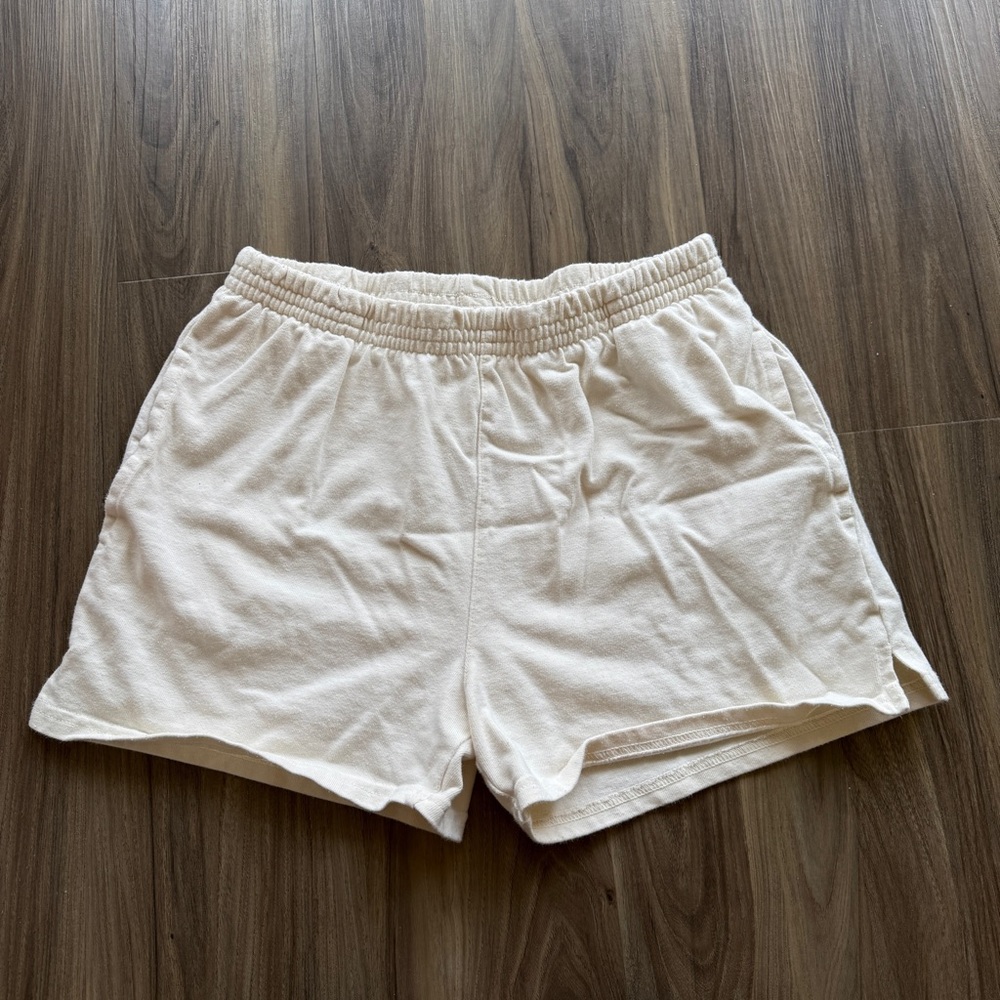 Brandy Melville Cream Terrycloth Lounge Shorts